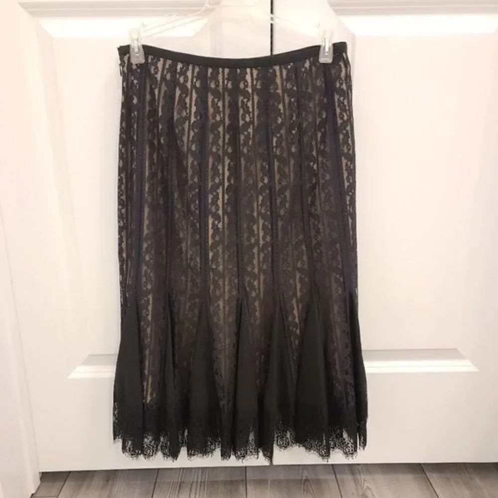 Ann Taylor Loft Lace Flare Ruffle Skirt‎